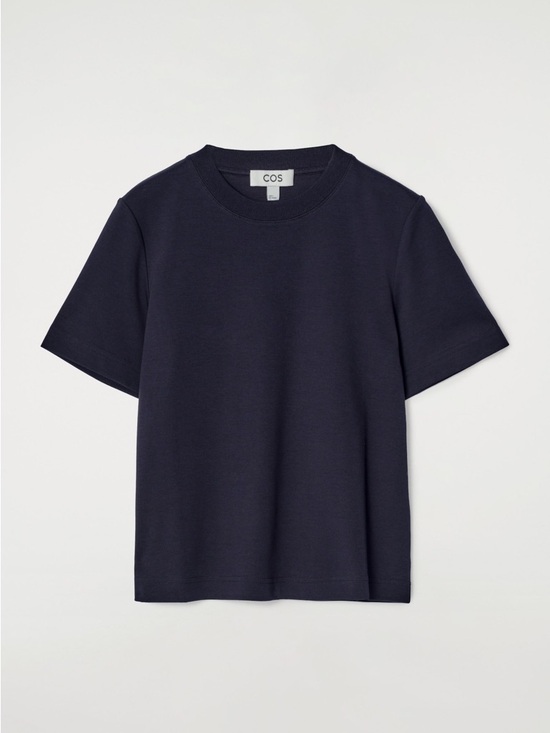 COS Tops - Cos Clean Cut Regular T-Shirt - Navy - Size XS